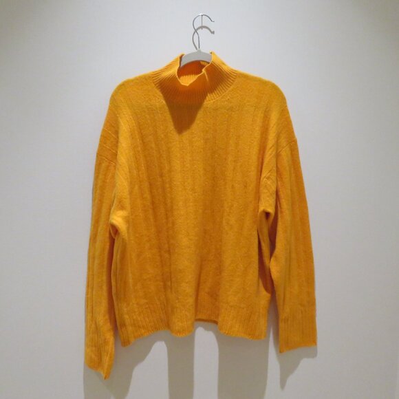 J. CREW Ribbed Mockneck Sweater in Supersoft Yarn Tangerine Orange - Size XL - Picture 2 of 14